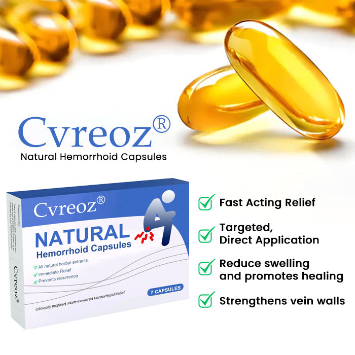 Official Store: Cvreoz® Natural Hemorrhoid Capsules - 7 Days to a Happy, Pain-Free 🍑—Guaranteed!