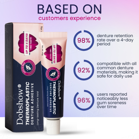 🦷⭐[Official Store]:Dobshow® Thermoplastic Denture Adhesive🦷 –🔒 No More Daily Glue !✅✨