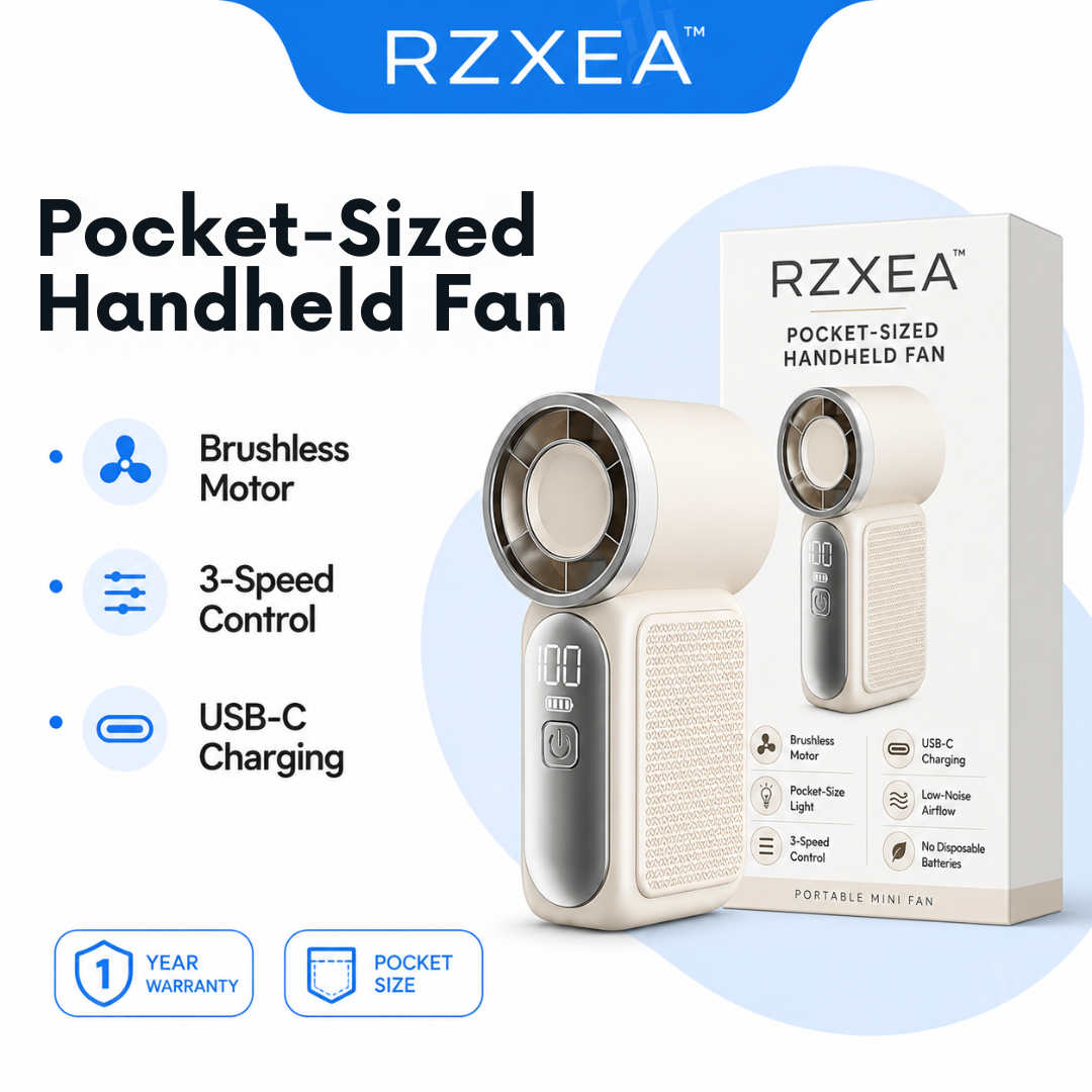 🏆 Official Store | RZXEA™ Pocket-Sized Handheld Fan