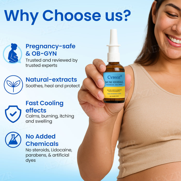Cvreoz® MOM Herbal Hemorrhoid  Anal Spray - 7 Days to a Happy, Pain-Free 🍑—Guaranteed!