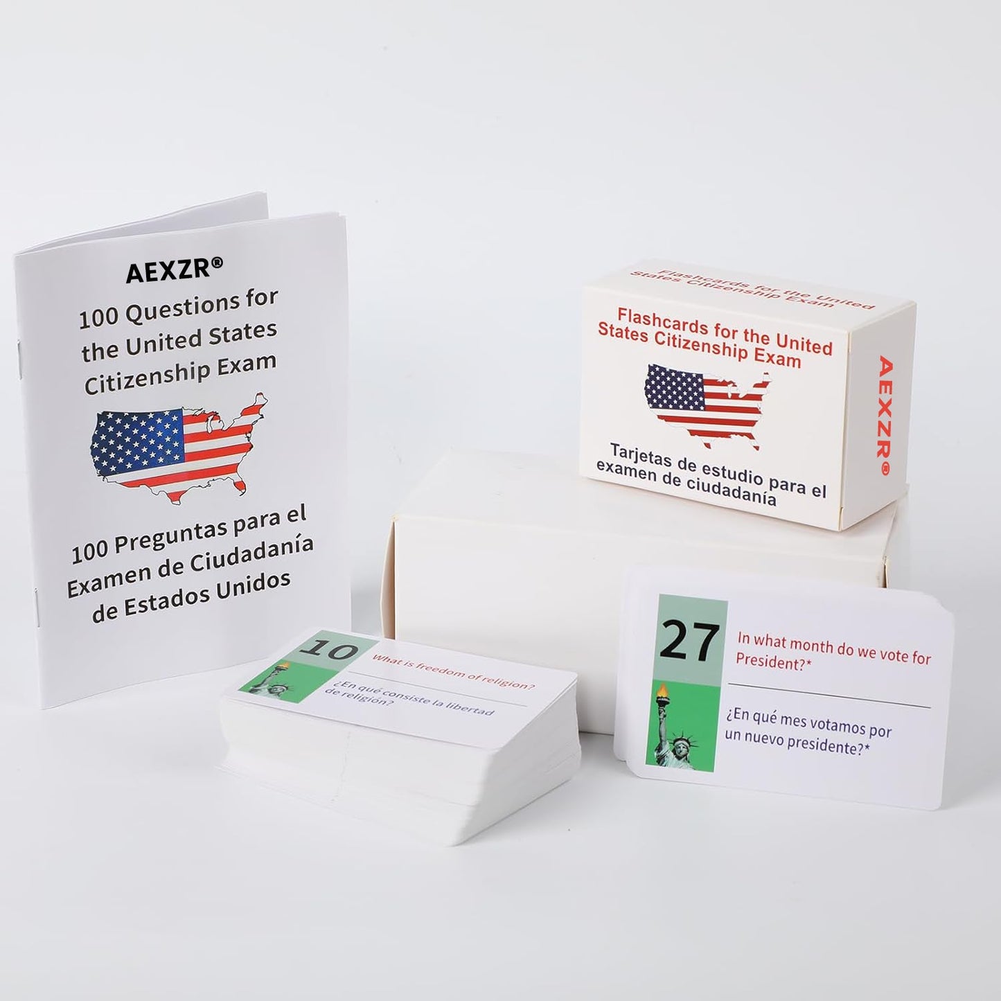 AEXZR® U.S. Civics Test Flash Cards