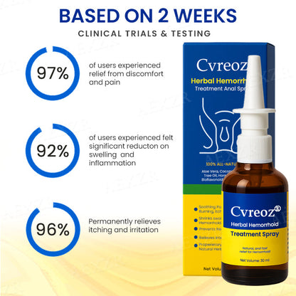 Official Store: Cvreoz® Herbal Hemorrhoid Treatment Anal Spray – 7 Days to a Happy, Pain-Free 🍑—Guaranteed!
