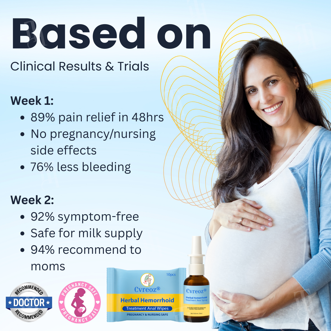 Combined Therapy ：Cvreoz® Herbal Hemorrhoid Treatment Anal Spray + Wipes - Made for Pregnancy & Postpartum