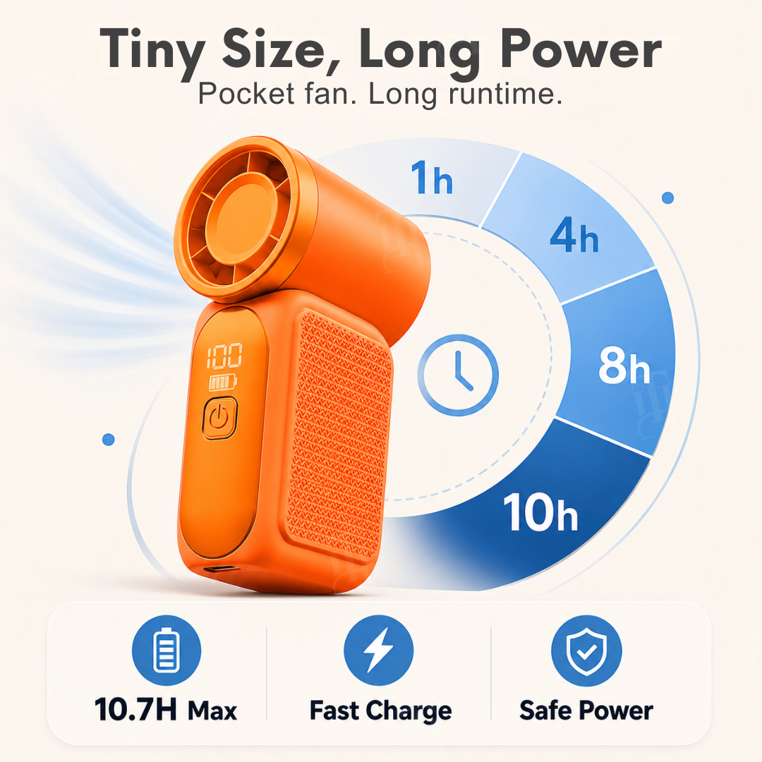 🏆 Official Store | RZXEA™ Pocket-Sized Handheld Fan