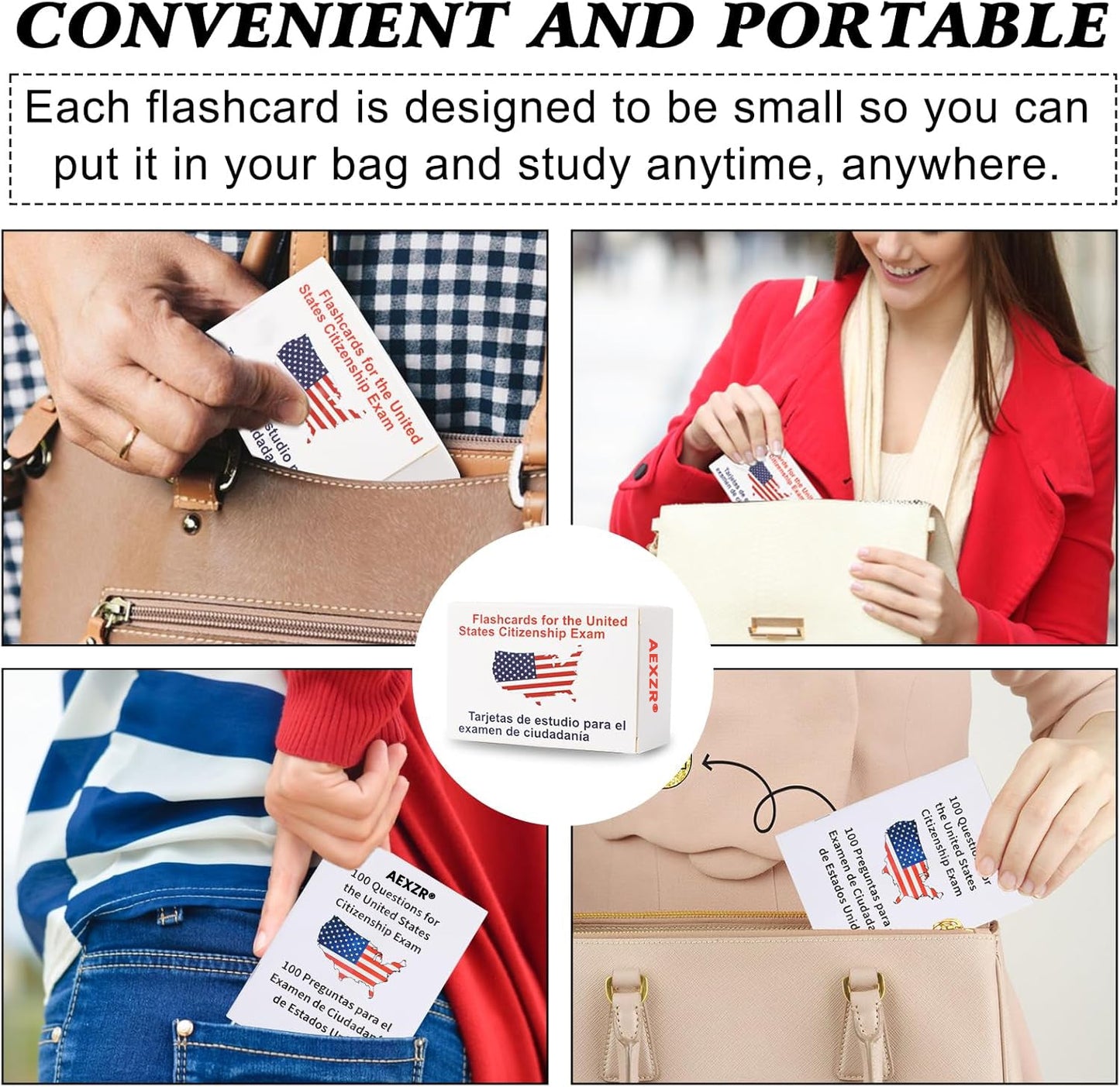 AEXZR® U.S. Civics Test Flash Cards