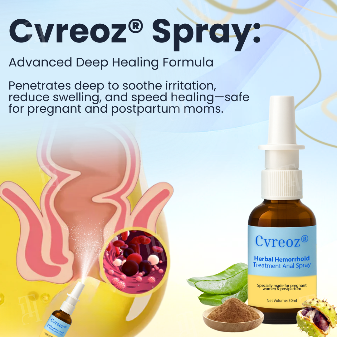 Combined Therapy ：Cvreoz® Herbal Hemorrhoid Treatment Anal Spray + Wipes - Made for Pregnancy & Postpartum