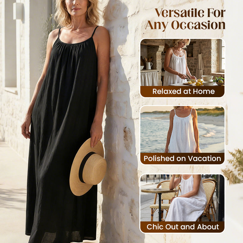 🏖️Last day sale 50% OFF💕20K+ SOLD!⚡RZXEA™ Women‘s Casual Backless Spaghetti Strap Maxi Dress🌟🌊