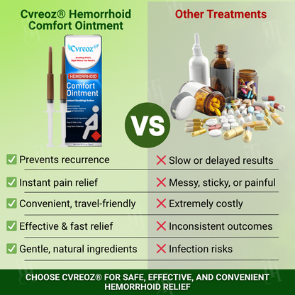 Official Store: Cvreoz® Hemorrhoid Comfort Ointment - 7 Days to a Happy, Pain-Free 🍑—Guaranteed!