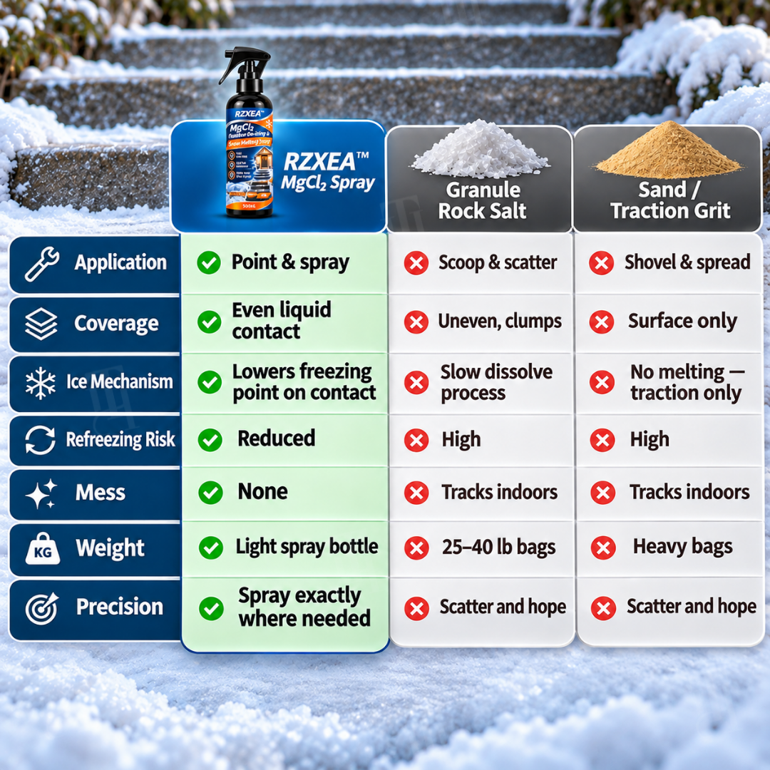 🏆 Official Store | RZXEA™ MgCl₂ Outdoor De-Icing & Snow Melting Spray