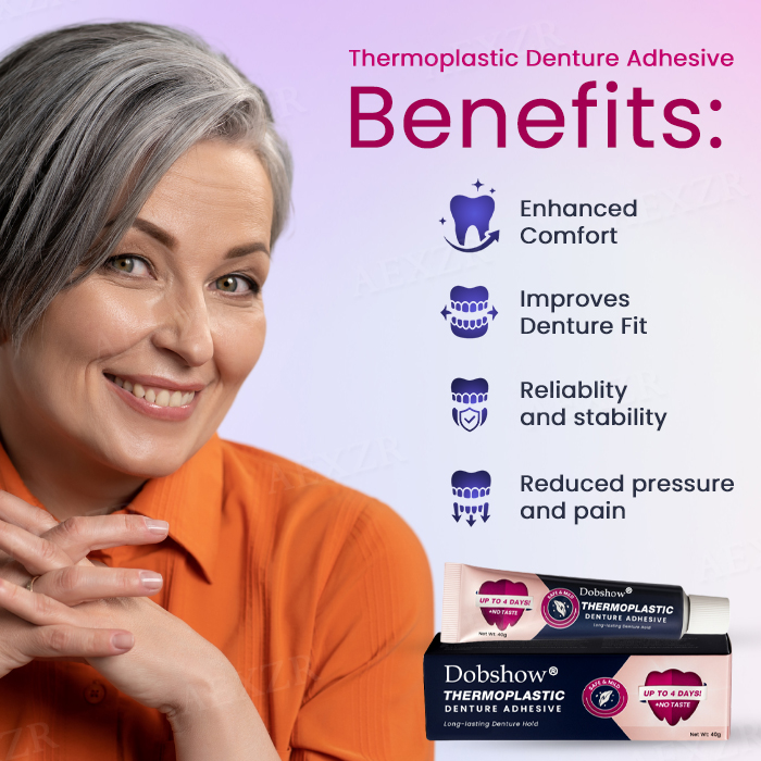 🦷⭐[Official Store]:Dobshow® Thermoplastic Denture Adhesive🦷 –🔒 No More Daily Glue !✅✨