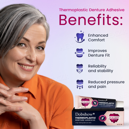 🦷⭐[Official Store]:Dobshow® Thermoplastic Denture Adhesive🦷 –🔒 No More Daily Glue !✅✨