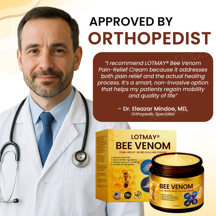 🏆Offical Store: LOTMAY® Bee Venom Pain-Relief Bone Healing Cream - Stop Suffering - Start Healing in Minutes