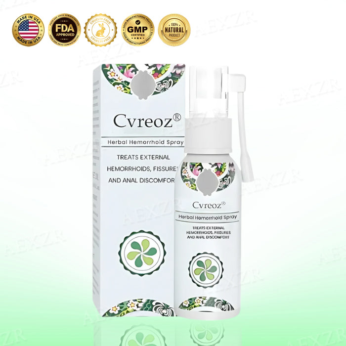 Cvreoz® Herbal Hemorrhoid Spray - Eliminates Pain, Burning, and Swelling in Just 48 Hours