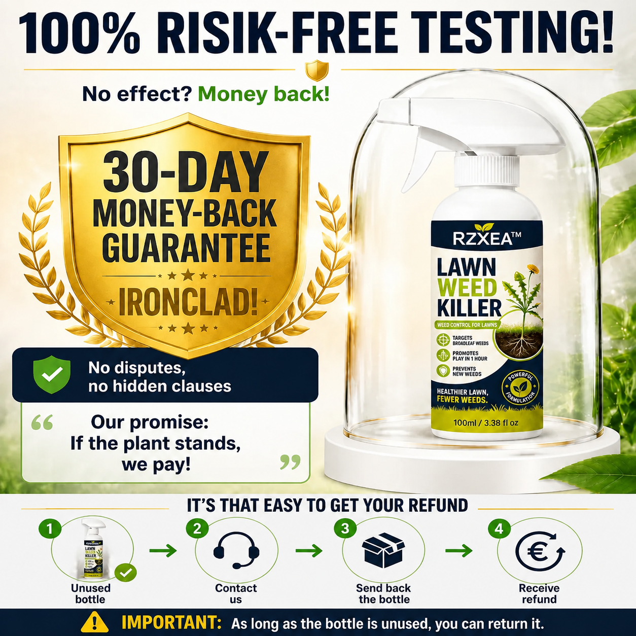 🏆 Official Store | RZXEA™ Fast-Acting Natural lawn Weed & Grass Killer Spray