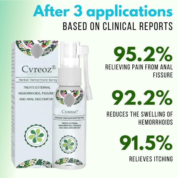 Official Store: Cvreoz® Herbal Hemorrhoid Spray -7 Days to a Happy, Pain-Free 🍑—Guaranteed!