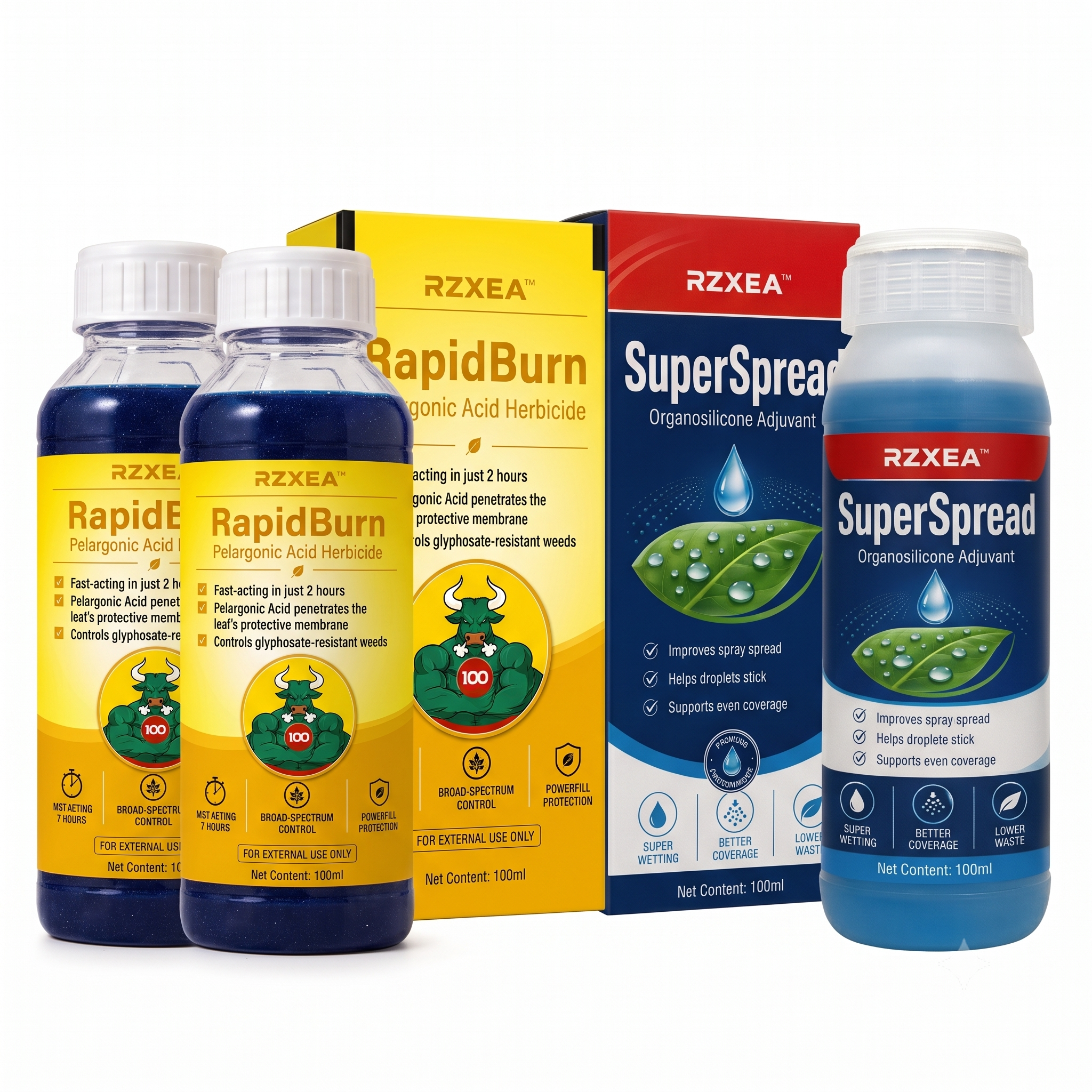 2 Bottles + Super-spreading organosilicone adjuvant— 🍃 Specially formulated for very dense weeds