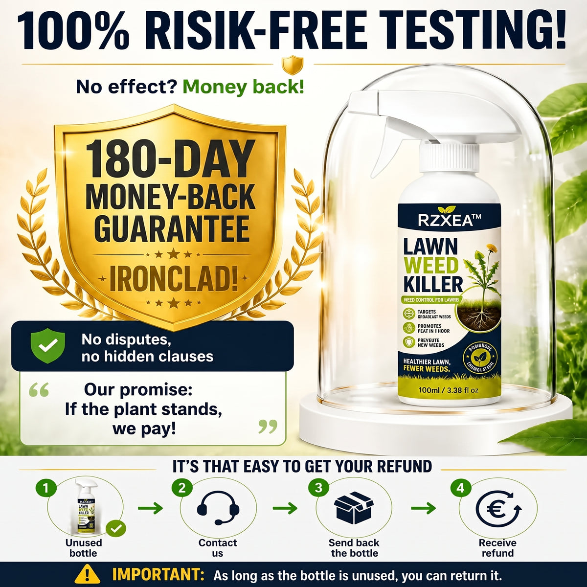 🏆 Official Store | RZXEA™ Fast-Acting Natural lawn Weed & Grass Killer Spray