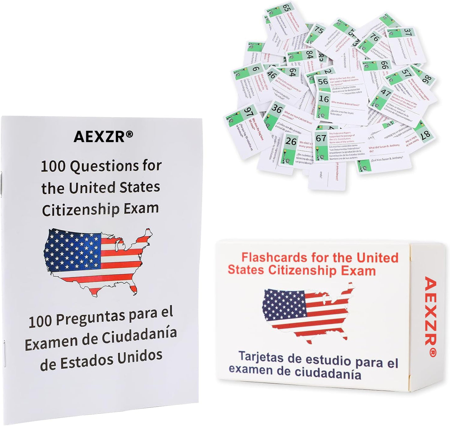 AEXZR® U.S. Civics Test Flash Cards