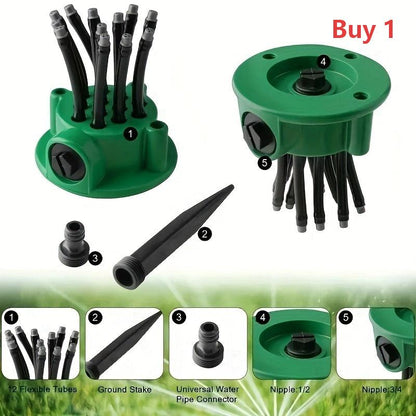 RZXEA™ 360° Precision Irrigation Sprinkler – 360° multi‑directional, custom spray patterns. Gentle on delicate plants. Save water, grow better. 🌱✅