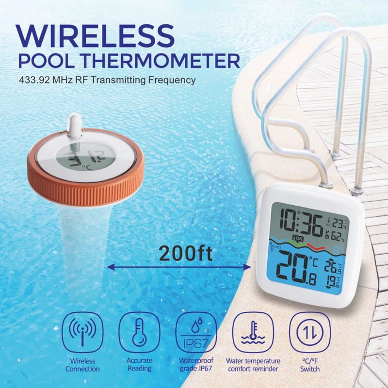 RZXEA™ Wireless Pool Thermometer Floating