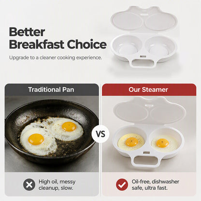 🥳2026 HOT SALE🥳💞50K+ SOLD! 🥗🎁 50% OFF + BUY 2 GET 1 FREE ! RZXEA™ Microwave Egg Poacher – From £4.99! Dual‑cavity, non‑stick & easy clean. Healthier than frying – stock up & save! 🏠✅