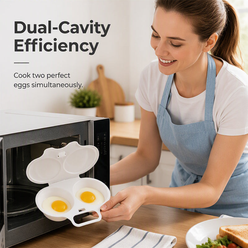 🥳2026 HOT SALE🥳💞50K+ SOLD! 🥗🎁 50% OFF + BUY 2 GET 1 FREE ! RZXEA™ Microwave Egg Poacher – From £4.99! Dual‑cavity, non‑stick & easy clean. Healthier than frying – stock up & save! 🏠✅