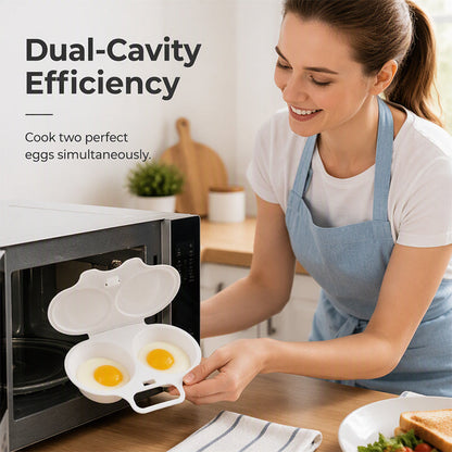 🥳2026 HOT SALE🥳💞50K+ SOLD! 🥗🎁 50% OFF + BUY 2 GET 1 FREE ! RZXEA™ Microwave Egg Poacher – From £4.99! Dual‑cavity, non‑stick & easy clean. Healthier than frying – stock up & save! 🏠✅