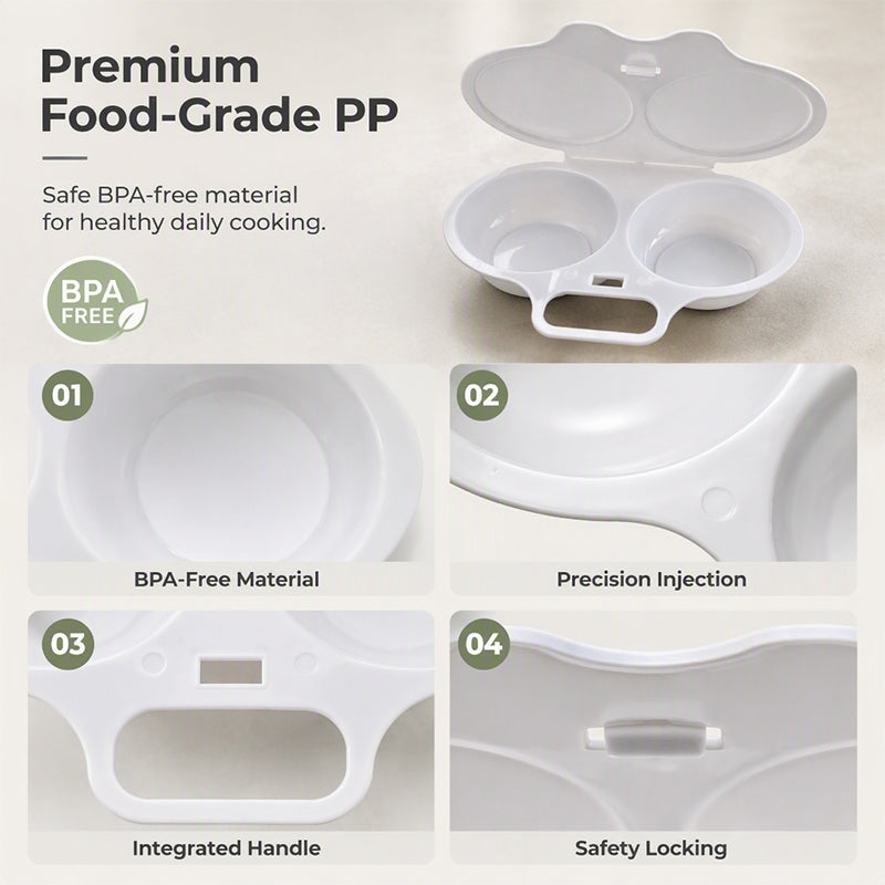 🥳2026 HOT SALE🥳💞50K+ SOLD! 🥗🎁 50% OFF + BUY 2 GET 1 FREE ! RZXEA™ Microwave Egg Poacher – From £4.99! Dual‑cavity, non‑stick & easy clean. Healthier than frying – stock up & save! 🏠✅