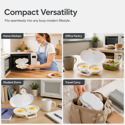 🥳2026 HOT SALE🥳💞50K+ SOLD! 🥗🎁 50% OFF + BUY 2 GET 1 FREE ! RZXEA™ Microwave Egg Poacher – From £4.99! Dual‑cavity, non‑stick & easy clean. Healthier than frying – stock up & save! 🏠✅