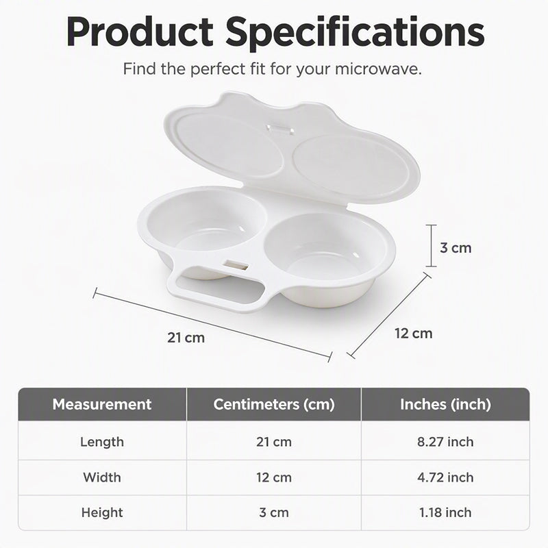 🥳2026 HOT SALE🥳💞50K+ SOLD! 🥗🎁 50% OFF + BUY 2 GET 1 FREE ! RZXEA™ Microwave Egg Poacher – From £4.99! Dual‑cavity, non‑stick & easy clean. Healthier than frying – stock up & save! 🏠✅