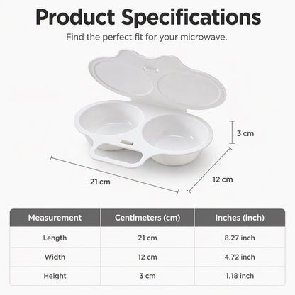 🥳2026 HOT SALE🥳💞50K+ SOLD! 🥗🎁 50% OFF + BUY 2 GET 1 FREE ! RZXEA™ Microwave Egg Poacher – From £4.99! Dual‑cavity, non‑stick & easy clean. Healthier than frying – stock up & save! 🏠✅